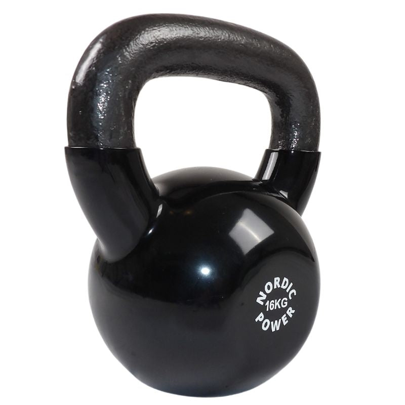 Tilbud Kettlebell 16 Kg, Støbejern og Vinyl. Se Tilbud På Alle Kettlebell Til Dine Træningsøvelser
