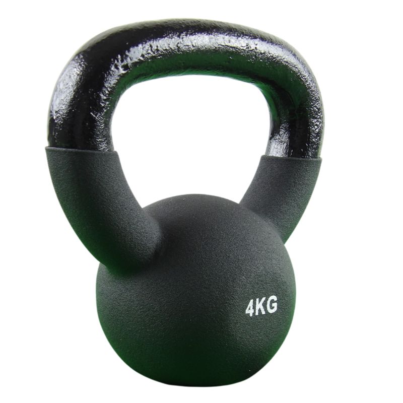 Kettlebell 4 Kg. Sort Støbejern og Neopren - NORDIC POWER