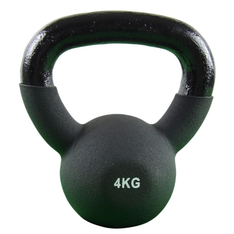 Kettlebell 4 Kg. Sort Støbejern og Neopren - NORDIC POWER