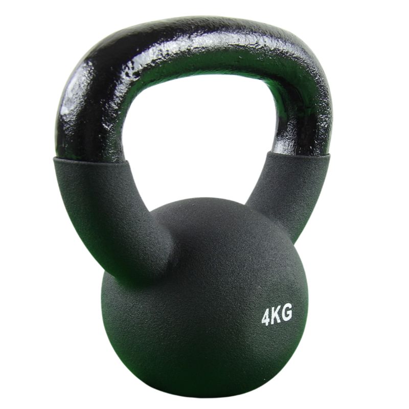 Kettlebell 4 Kg. Sort Støbejern og Neopren - NORDIC POWER