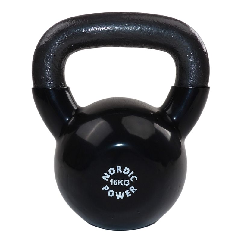 Kettlebell 16 Kg. Sort Støbejern Og Vinyl, Fra NORDIC POWER, Køb Billigst Her - Maxis.dk