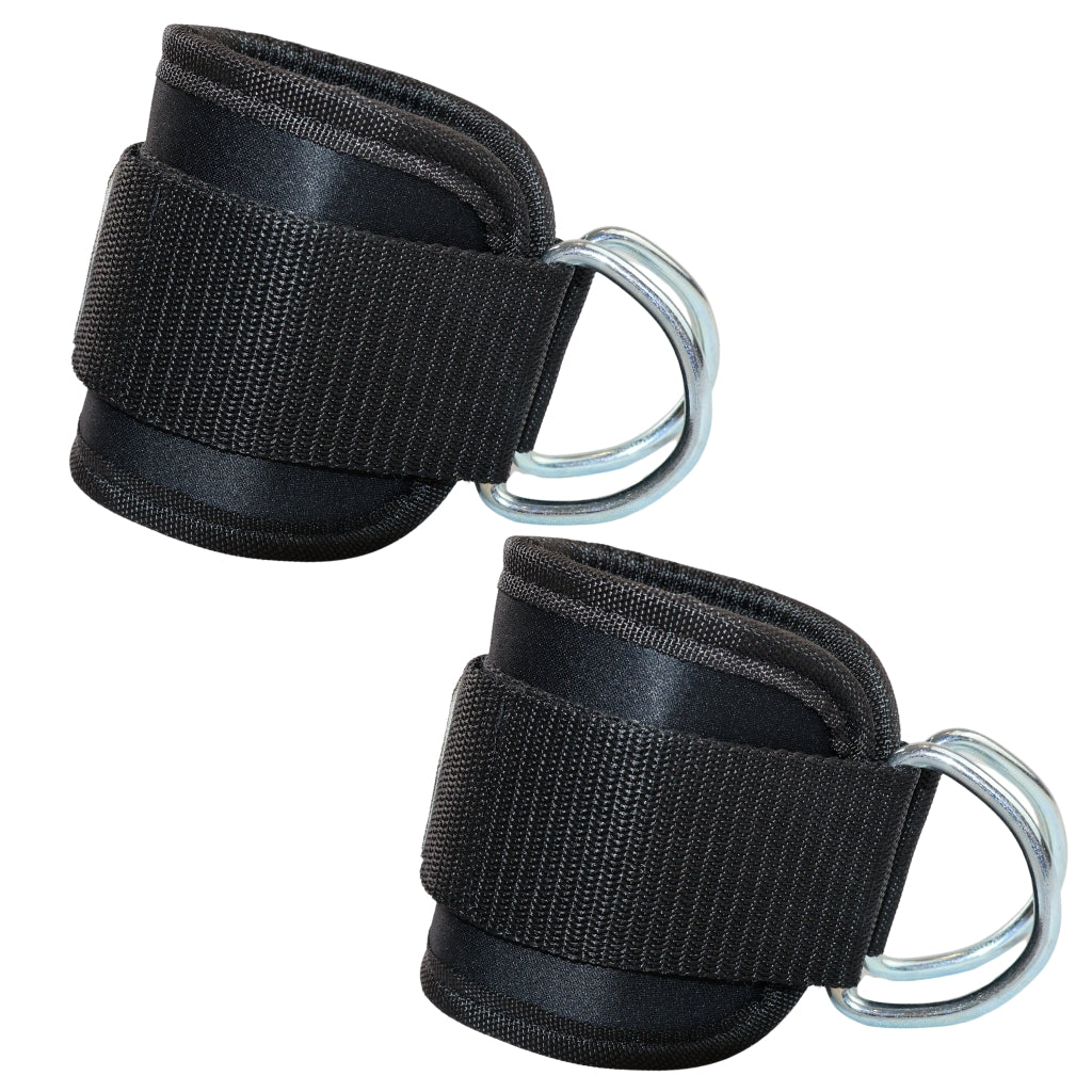 Ankelstropper sorte med fleece og solide metalringe - NORDIC POWER