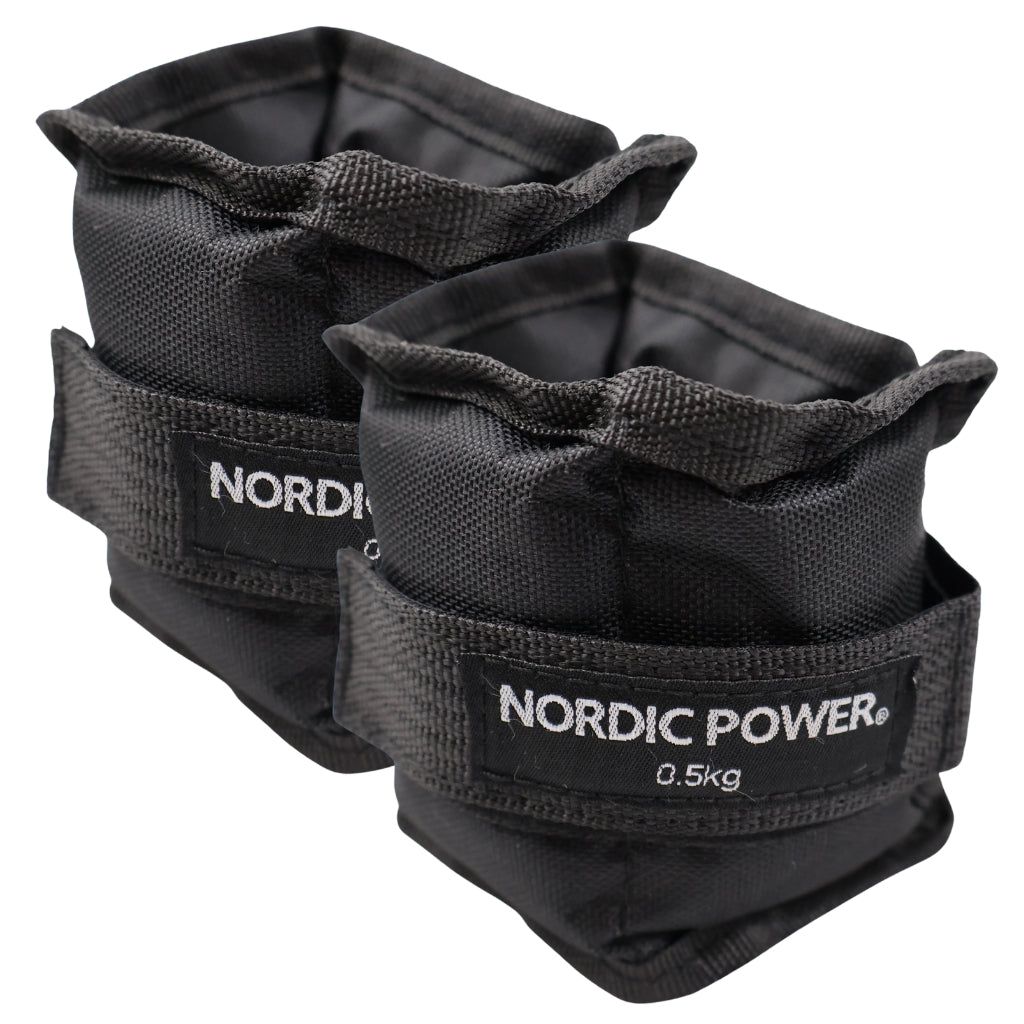 Ankelvægte 0,5 Kg. I sæt, Sort Oxford, 2 Stk - NORDIC POWER