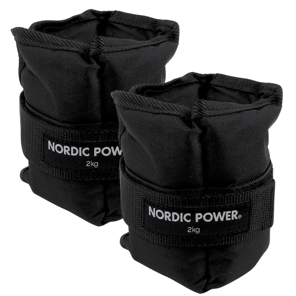 Ankelvægte 2 Kg. I sæt, Sort Oxford, 2 Stk - NORDIC POWER