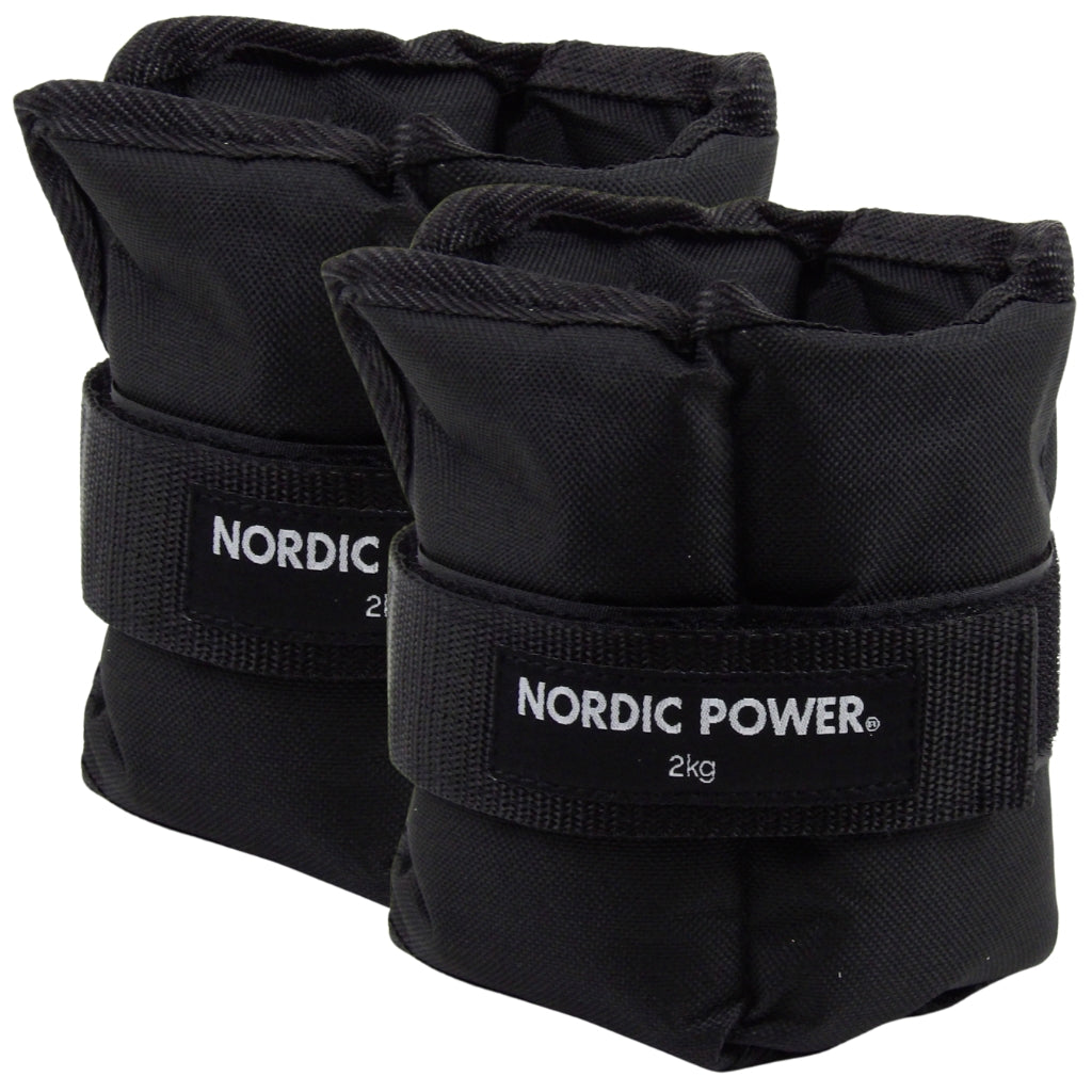 Ankelvægte 2 Kg. I sæt, Sort Oxford, 2 Stk - NORDIC POWER