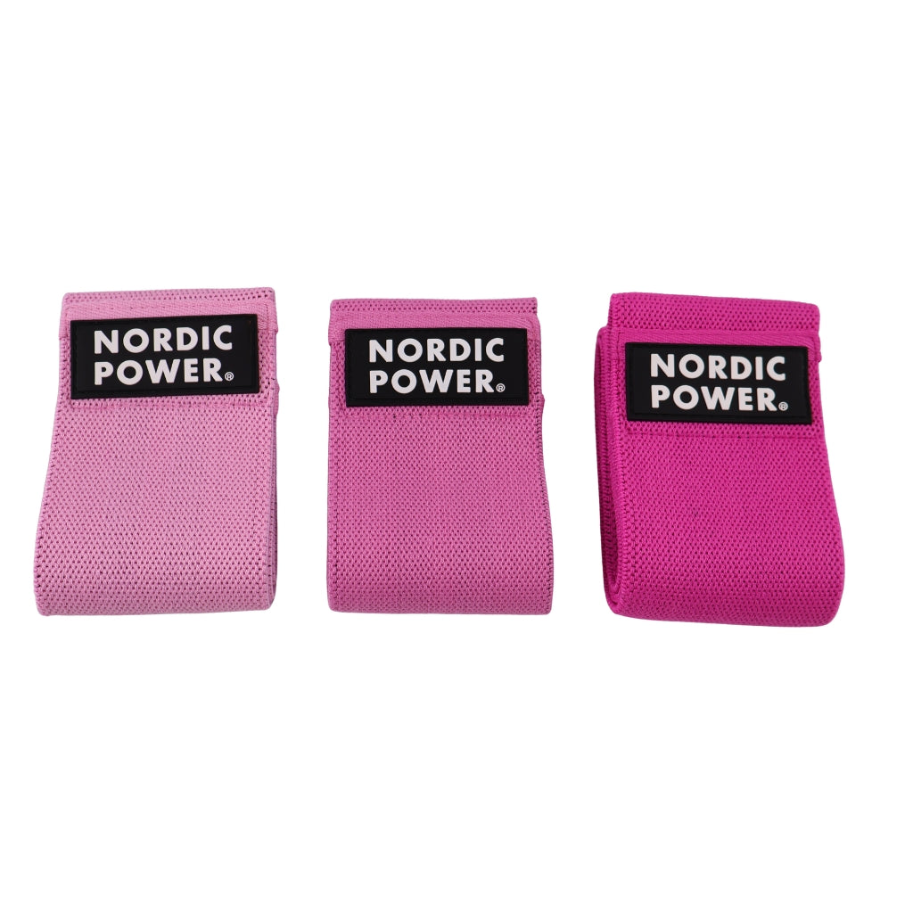 BOOTY BANDS 3 PK, LYSERØD, ROSA, PINK - NORDIC POWER