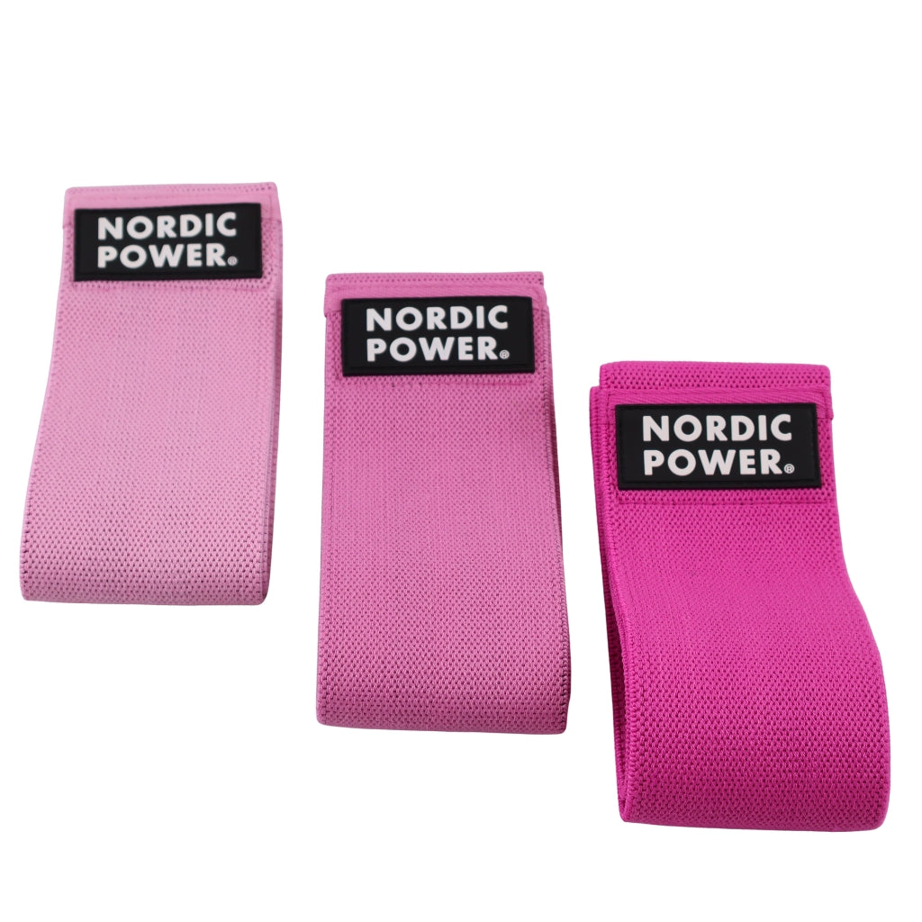 BOOTY BANDS 3 PK, LYSERØD, ROSA, PINK - NORDIC POWER