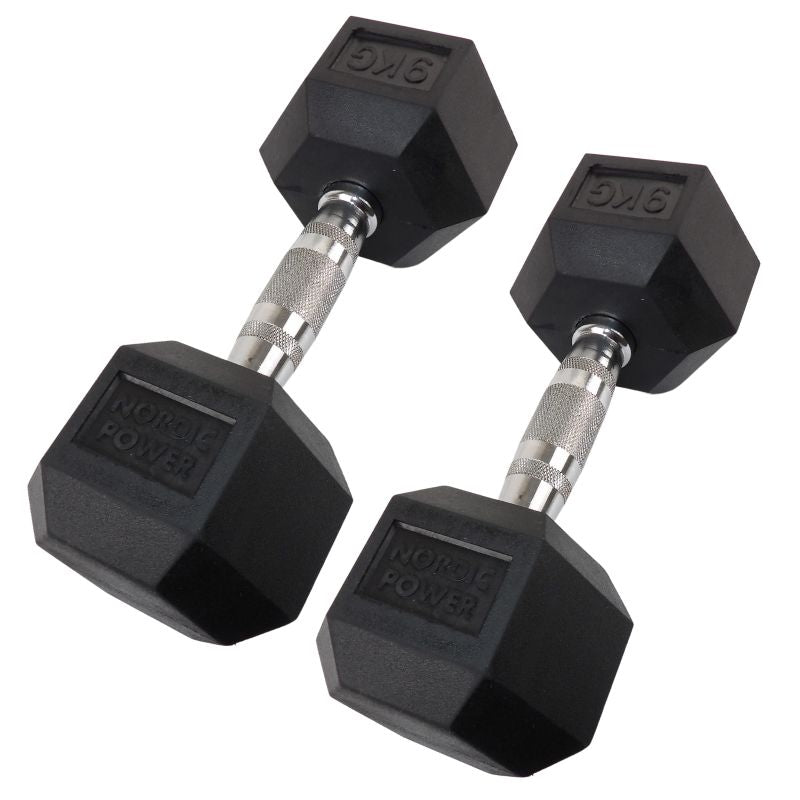 2 x 9 kg. Hexagon Håndvægte - NORDIC POWER - Skarp pris