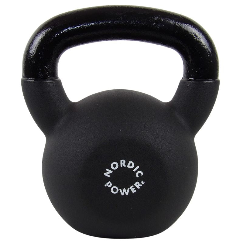 Kettlebell 18 Kg. Sort Støbejern og Neopren - NORDIC POWER