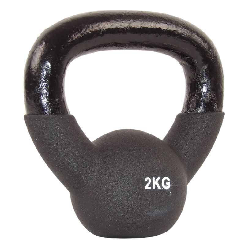 Kettlebell 2 Kg. Sort Støbejern og Neopren - NORDIC POWER