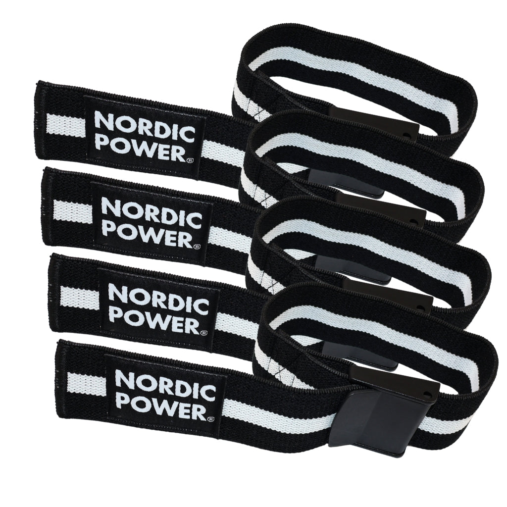 Okklusionsbånd i sæt, Arme og Ben, Sorte / Hvide - NORDIC POWER