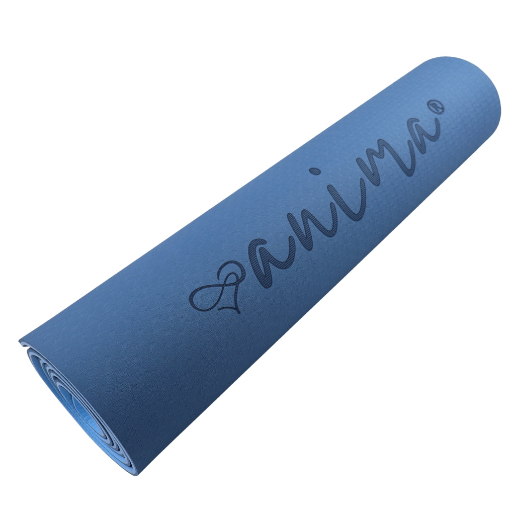 Yogamåtte TPE, Mørkeblå / Lyseblå 6 mm - ANIMA