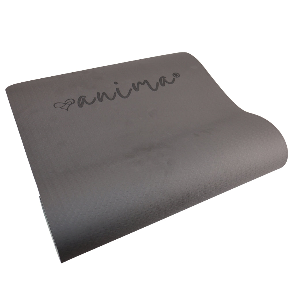 TPE Yogamåtte Sort / Grå 6 mm - ANIMA