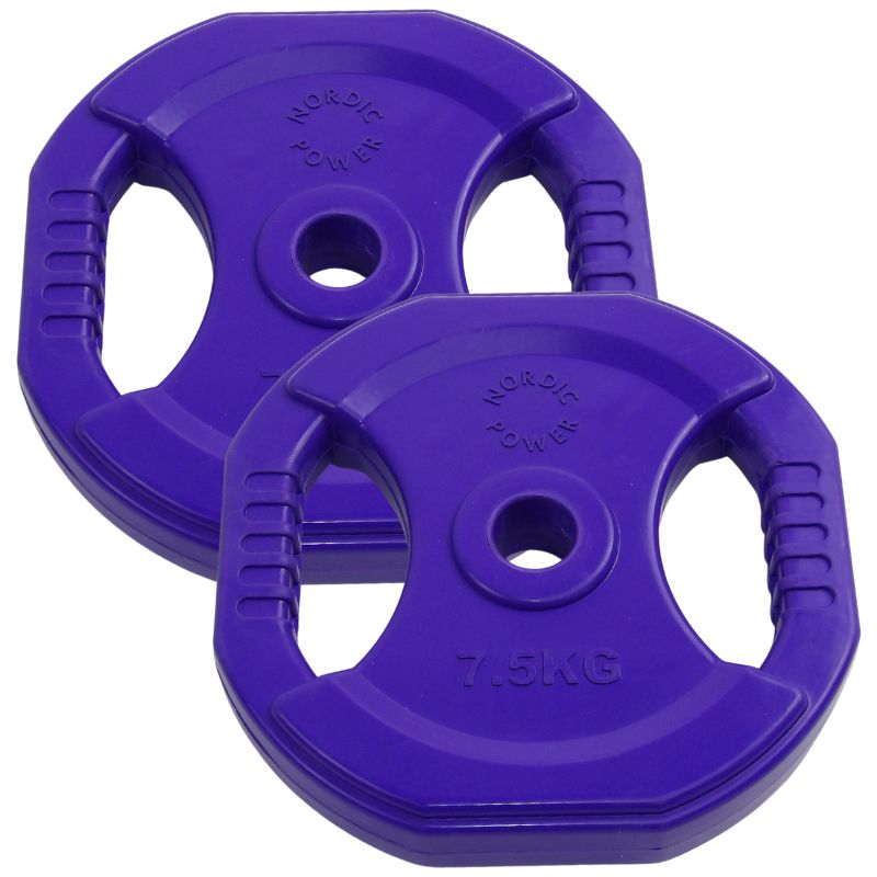 2 Stk. Bodypump Vægtskiver 7,5 Kg. Lilla PRO, Ø30 mm - NORDIC POWER