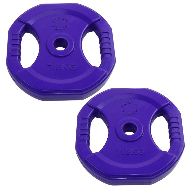 2 Stk. Bodypump Vægtskiver 7,5 Kg. Lilla PRO, Ø30 mm - NORDIC POWER