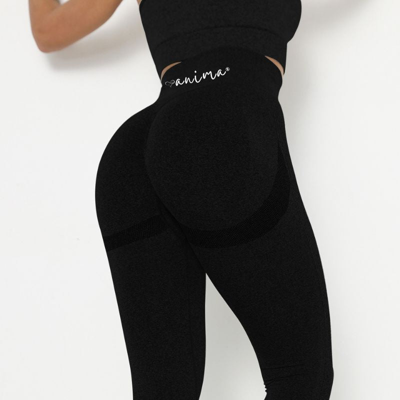 Tights Sorte Højtaljede Med Scrunch Butt Line Large - ANIMA