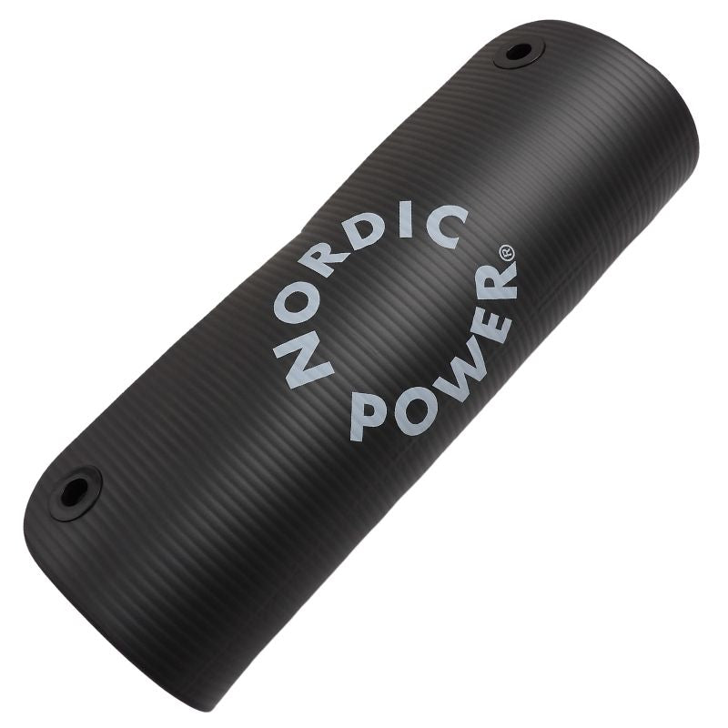 2 Stk. Træningsmåtte Sort 1,5 cm Tyk, med bærestrop - NORDIC POWER