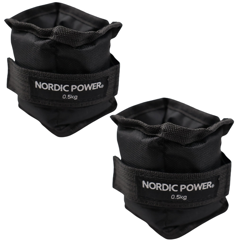 Ankelvægte 0,5 Kg. I sæt, Sort Oxford, 2 Stk - NORDIC POWER