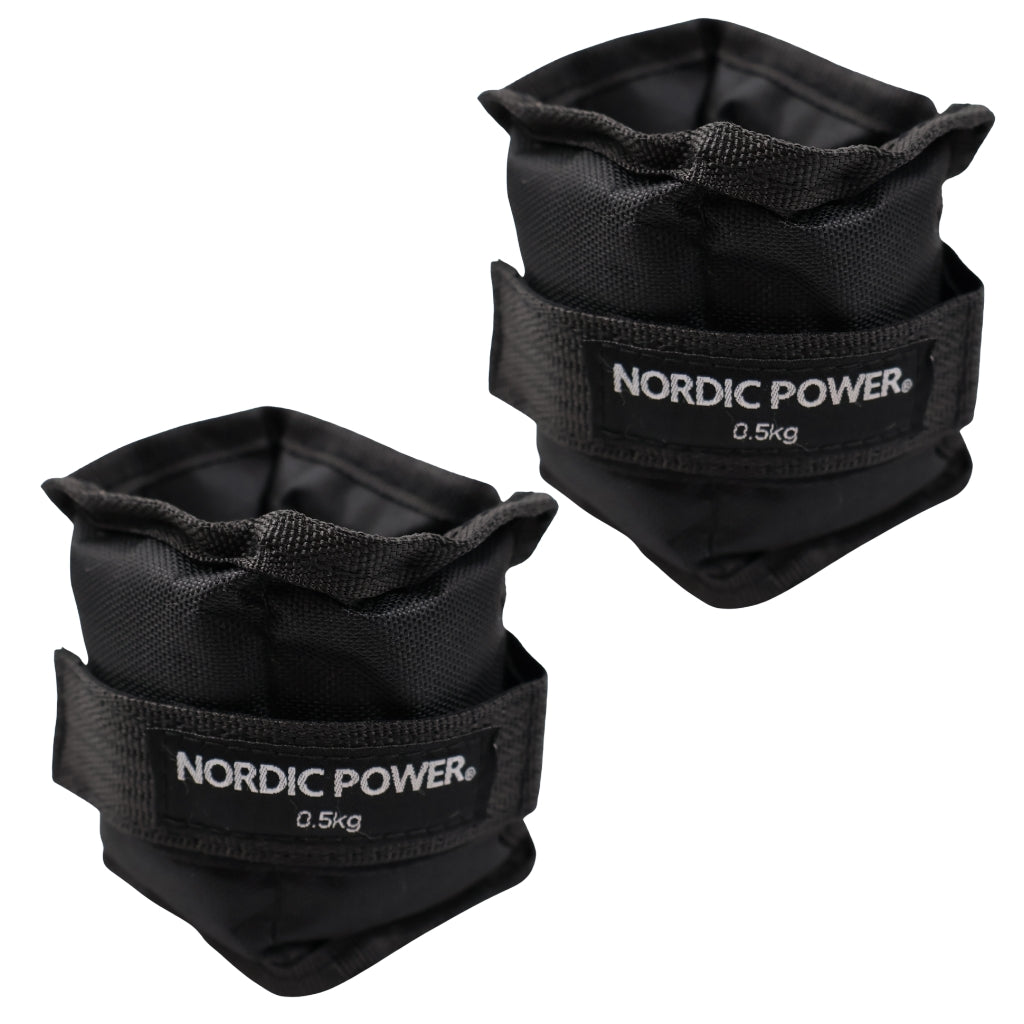 Ankelvægte 0,5 Kg. I sæt, Sort Oxford, 2 Stk - NORDIC POWER