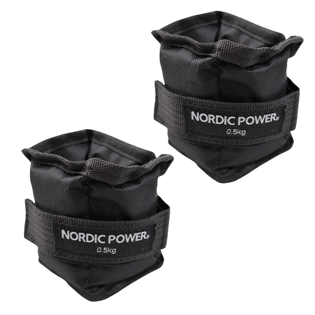 Ankelvægte 0,5 Kg. I sæt, Sort Oxford, 2 Stk - NORDIC POWER