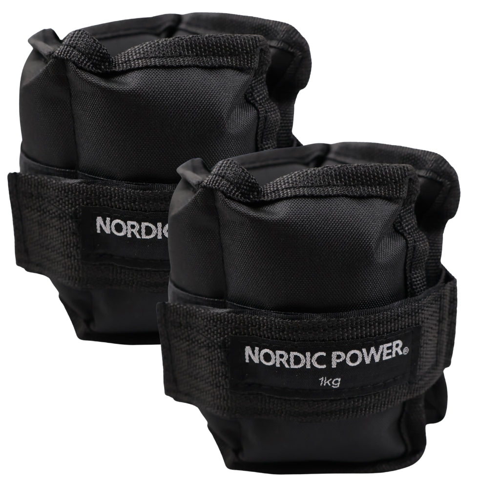 Ankelvægte 1 Kg. I sæt, Sort Oxford, 2 Stk - NORDIC POWER