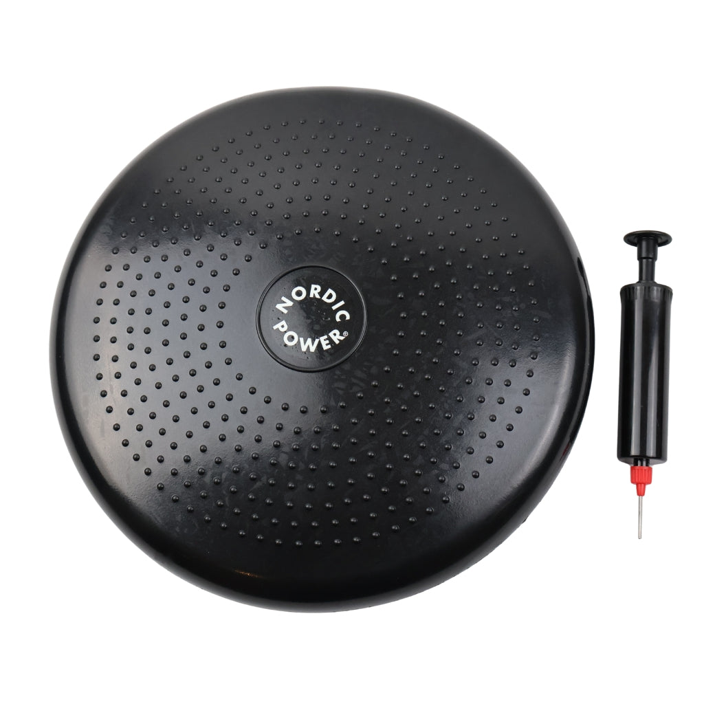 Balancepude - Massagepude Sort Med Pumpe - NORDIC POWER