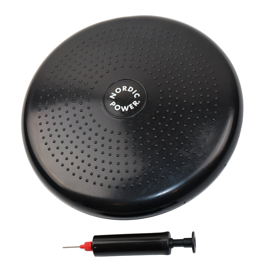 Balancepude - Massagepude Sort Med Pumpe - NORDIC POWER