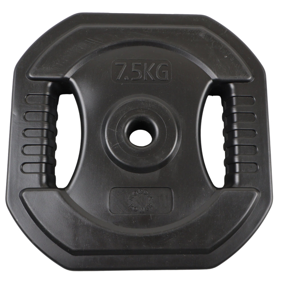 2 Stk. Bodypump Vægtskiver 7.5 Kg. SORTE, Ø25 mm - NORDIC POWER