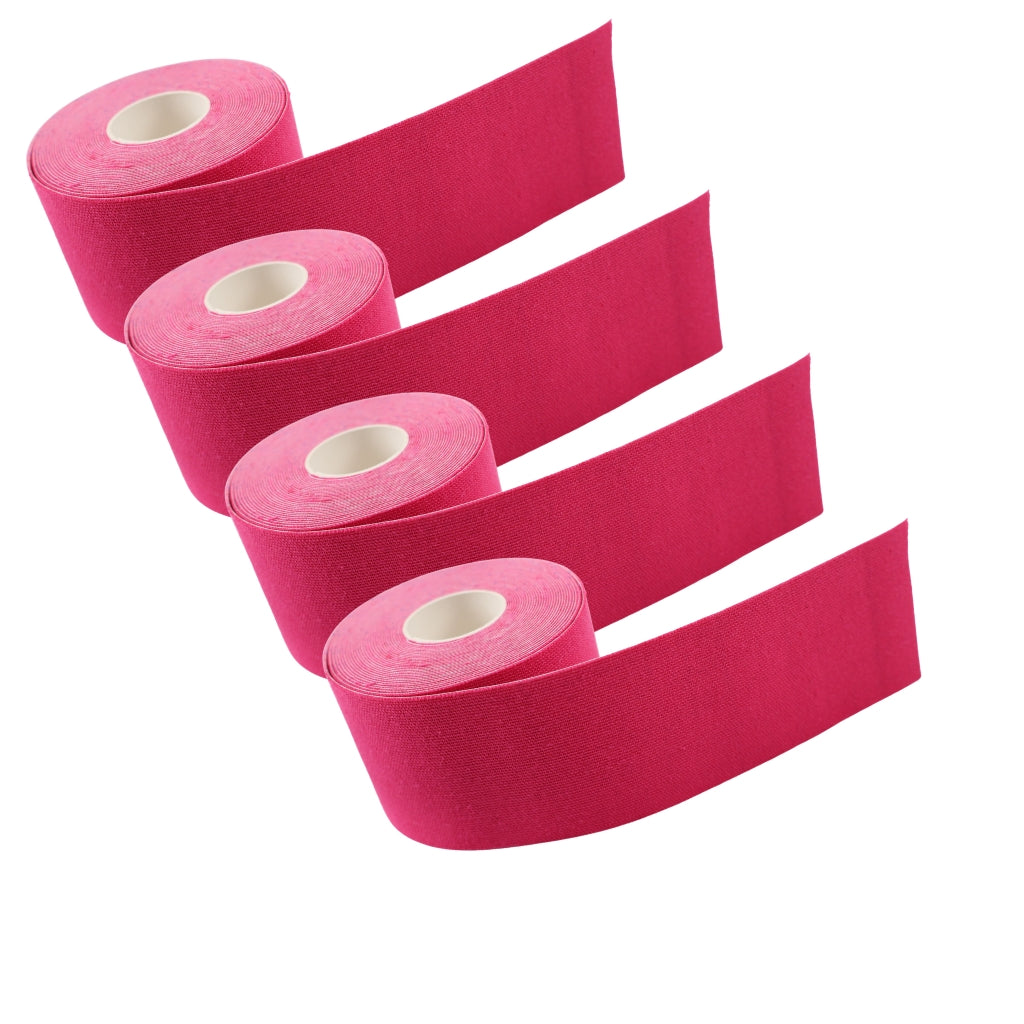 Sportstape Elastisk, 5 Cm x 5 Meter, Pink - 4 Ruller
