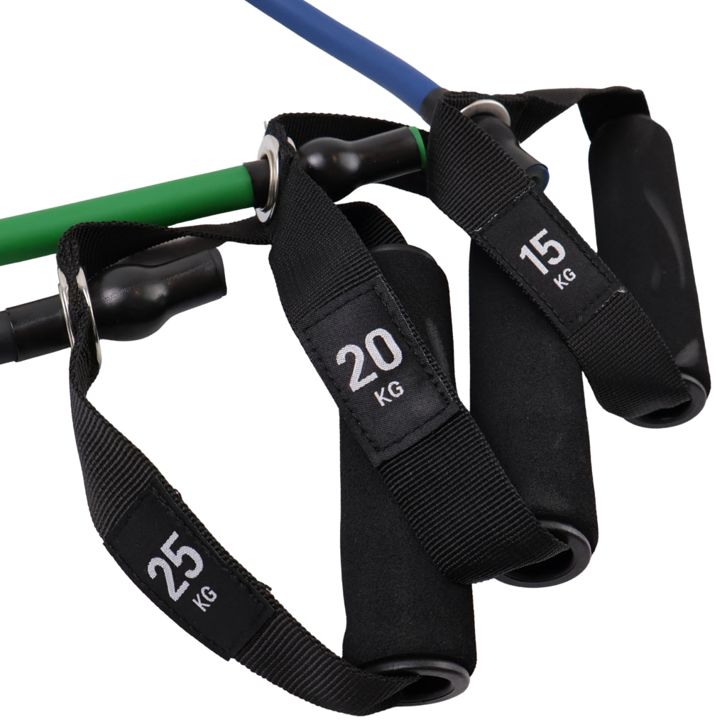 Træningselastikker med håndtag, 3 pk. Exertubes - NORDIC POWER