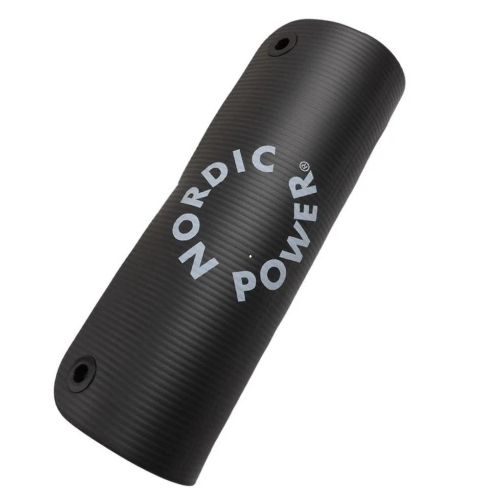 2 Stk. Træningsmåtter Sort 1.5 cm Tyk. Med bærestrop NORDIC POWER