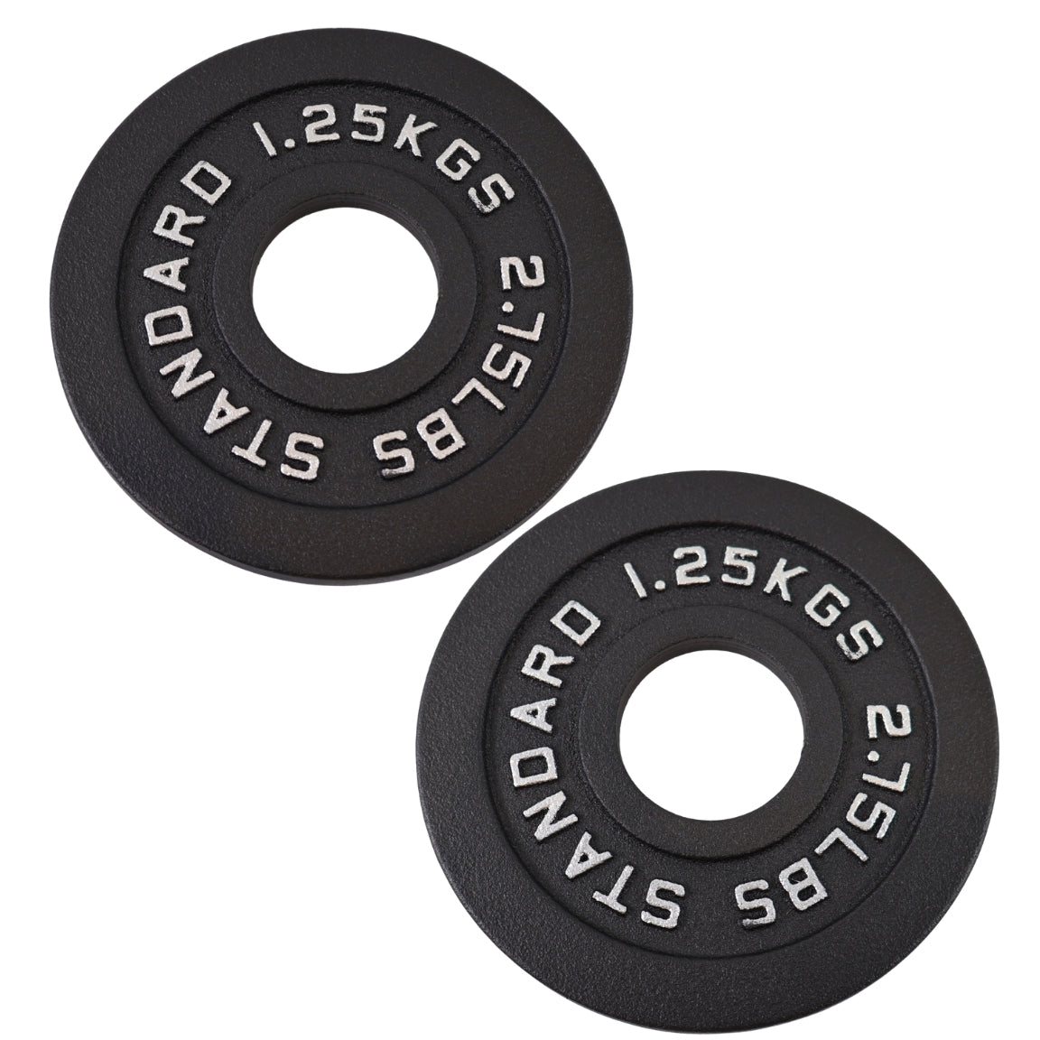 2 x 1,25 Kg. Vægtskive Sort Metal - Ø50 mm - NORDIC POWER