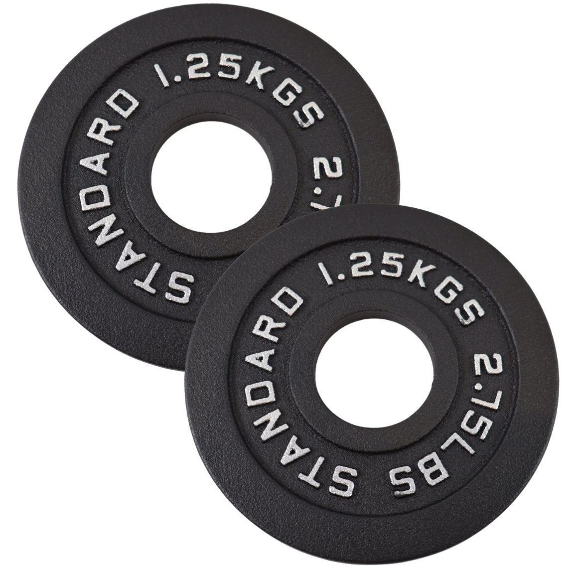 2 x 1,25 Kg. Vægtskive Sort Metal - Ø50 mm - NORDIC POWER