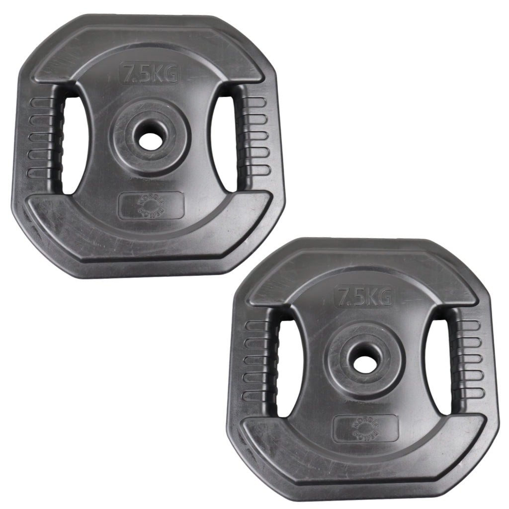 Bodypump Vægtskive 7.5 Kg. SORT - NORDIC POWER - 1 Stk - Ø25 mm